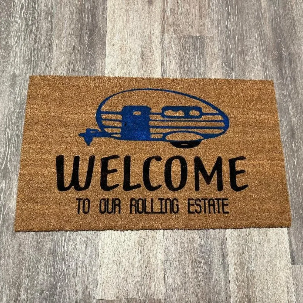 Welcome to Our Rolling Estate decorative coir doormat